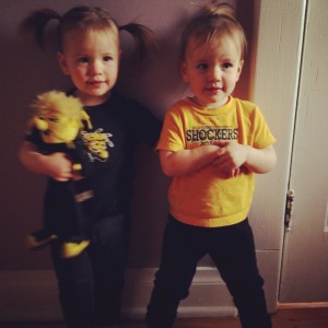 The latest Brunks to don Shocker wear. My two adorable nieces say good night to the WuShock! 
