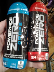 POWERADE ZERO™ drops Turn water into a zero calorie sports drink Great value – each 3oz bottle makes 24 servings Perfect for the on-the-go athlete Helps replenish four key electrolytes lost in sweat:  sodium, potassium, calcium, and magnesium.  