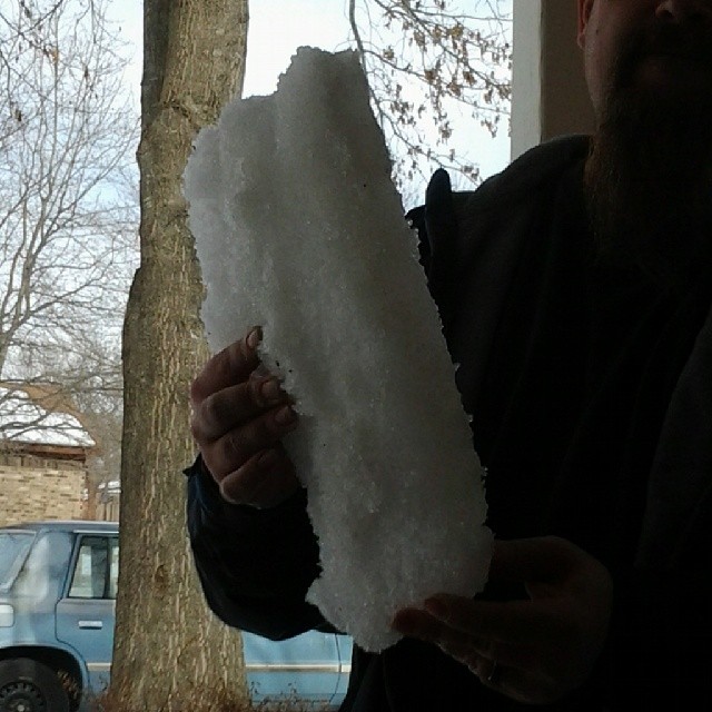 This one block of ice came from our driveway.  March 2014. 