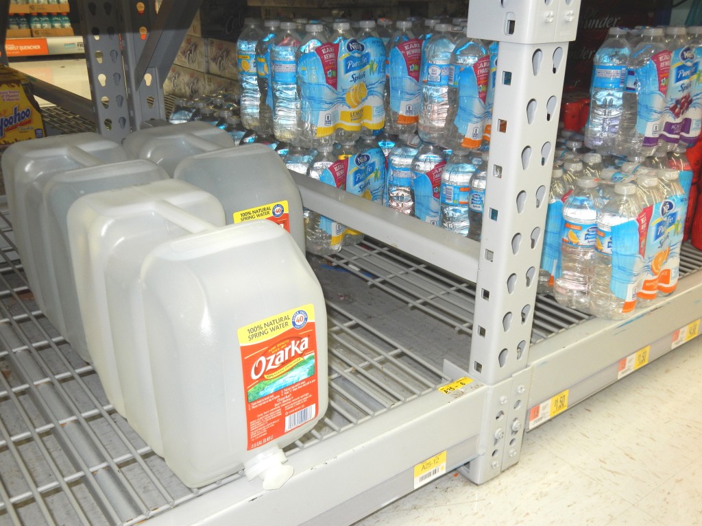 They also have larger bottles that would work great for the fridge. This one is 2.5 gallons. A 5-gallon bottle would be great for an office or home. How awesome would it be to get that at the store instead of having to pay a service to deliver it? 