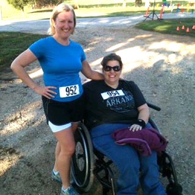 Me and my friend Christina at my first 5K.