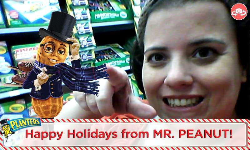 How fun is this? Use the Blippar app to get recipe ideas and to take a selfie with Mr. Peanut. 