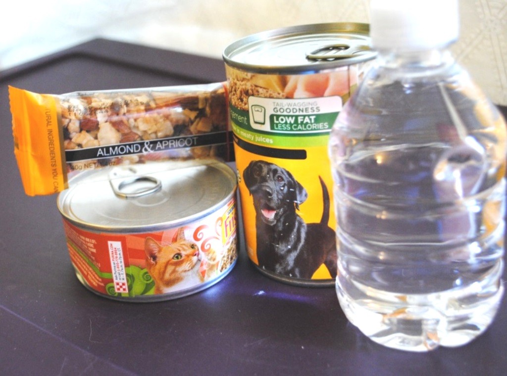 You also need food and water for the whole family. If you have pets, I suggest canned food because it has more moisture and is easier to store in the cans. 