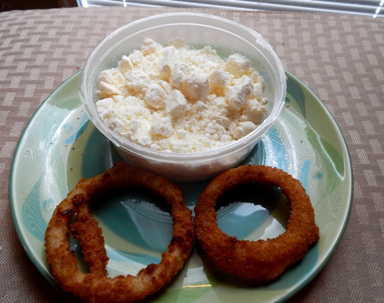 Feta cheese and Alexia onion rings really sets this recipe off. 