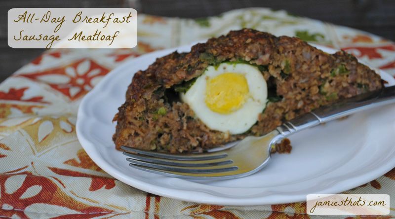 This all-day breakfast sausage meatloaf is good for fancy breakfast, brunch, lunch, or dinner. I would accompany it with country fried potatoes for breakfast and mashed potatoes and green beans for dinner. 