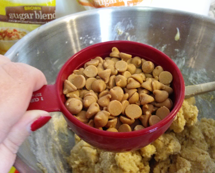 Add the 3/4 cup of peanut butter chips. 
