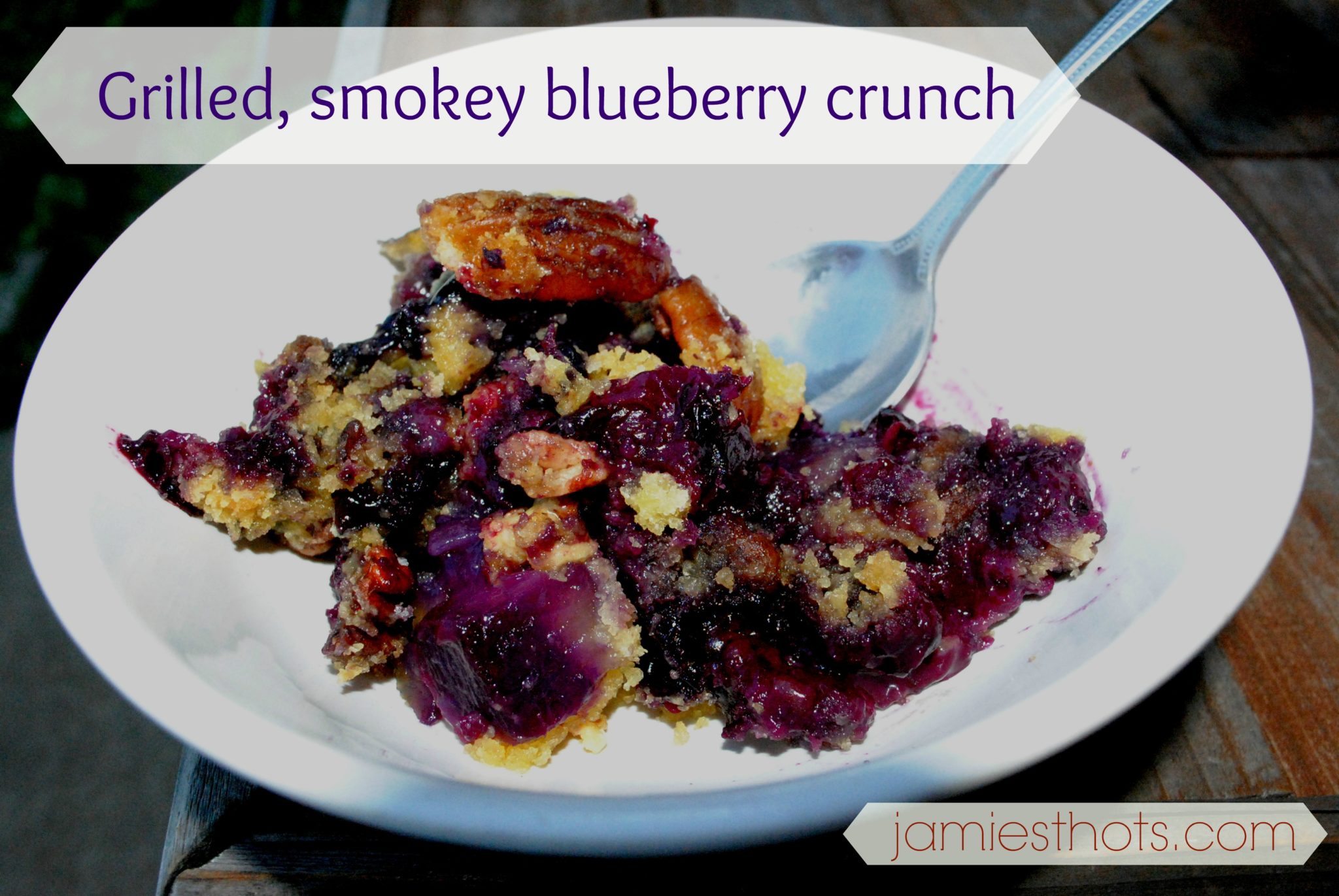 When your husband loves blueberry, you love it when you find recipes like this smokey grilled blueberry crunch