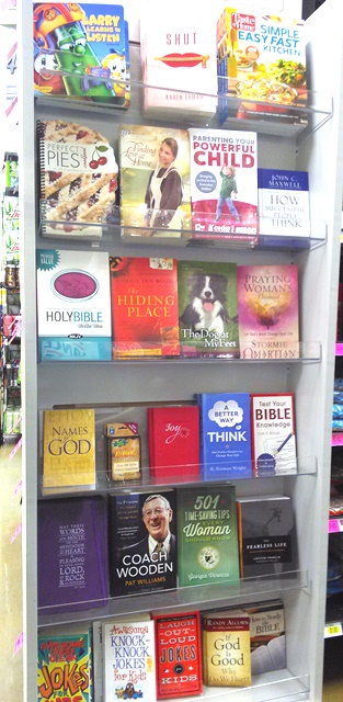 Harp's has end caps of books throughout the store. Some are also in the inspirational category, which could assist a personal growth type resolution, too. 