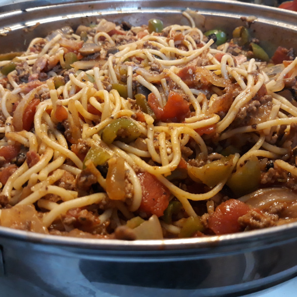 Bacon and Beef Spaghetti