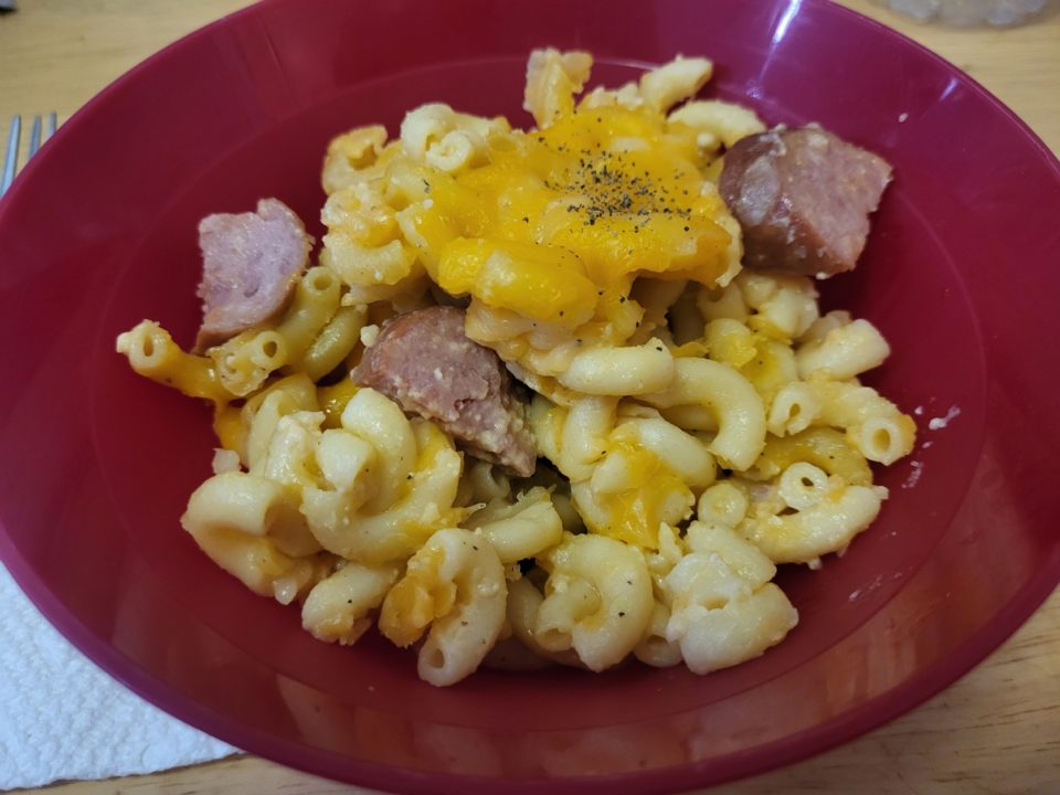 Southern Macaroni and Cheese with Sausage (recipe)